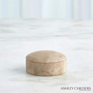 Grand pot de rangement en ciment travertin beige avec couvercle pour la cuisine, la décoration de la maison et une utilisation décorative - Product Image 4