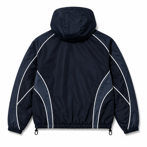 Conjunto Deportivo Reflectante de Dos Piezas con Diseño Colorblock Inspirado en las Carreras, Chaqueta con Capucha y Pantalones Holgados, Ropa Urbana Personalizada de Fabricante - Product Image 5