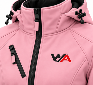 Chaqueta Softshell Técnica Rosa Pastel para Mujer, con Membrana de TPU, Forro de Microfelpa, Bolsillo Inclinado en el Pecho, Dobladillo con Cierre de Botones, OEM - Product Image 5