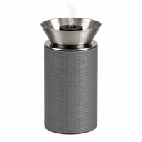 Brûleur d'encens Bakhoor gris moderne, grille texturée, Mabkhara en acier inoxydable, décoratif