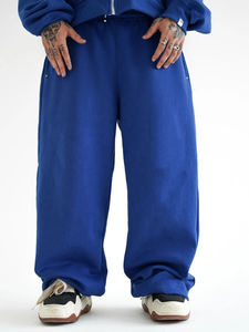 Ensemble de survêtement unisexe en coton épais, coupe oversize et courte, style streetwear, avec sweat à capuche zippé personnalisé OEM pour homme - Product Image 4