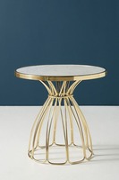 Table console en laiton faite à la main avec base sur piédestal, design éclectique, finition antique, meubles de salon