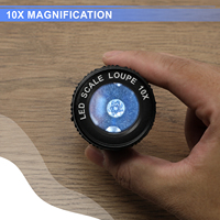 Rechargeable 10X Scale Loupe Magnifier with 5 LED & 5 UV Light | K9 Optical Glass Detachable Reticle Metal Loupe for Jewelry