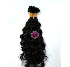 Cheveux indiens Remy bouclés 12A Deep Wave en vrac, trame simple, noir naturel, 100g, sans produits chimiques, Arrow Exim - Product Image 4