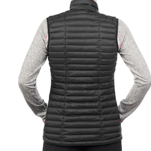 Chaleco acolchado negro para mujer, sin mangas, con cremallera frontal, cortavientos, informal, de color liso, con cuello alto - Product Image 6