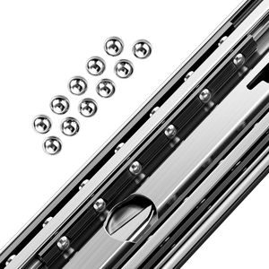Guide per cassetti a estrazione totale da 48 pollici con capacità di carico di 500 libbre, montaggio laterale, cuscinetti a sfera e blocco, per applicazioni da sala da pranzo - Product Image 2