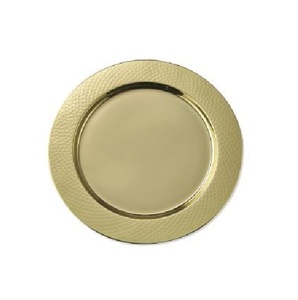 Assiettes de présentation sophistiquées en laiton, décoratives et rondes, pour la présentation haut de gamme lors de dîners, mariages, banquets et événements. - Product Image 1