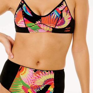 Custom Wholesale Custom Tropical Print Women 2 Piece Bikini Set High Waist Swimwear Cross Back Beach Bathing Suit OEM Service - Product Image 6
