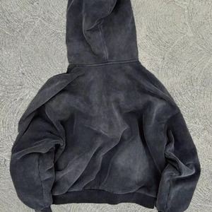 Custom Plus Size High Quality Vintage Acid Washed Cotton DTG Streetwear <b>Zip</b> <b>up</b> Luxury Men's Hoodie - Product Image 2
