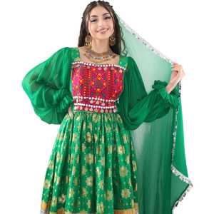 Servicio OEM: Conjuntos de 2 piezas de vestidos y pantalones de encaje vintage afgano, corte A hasta el suelo, con bordado de monedas antiguas y botones con borlas, para novias. - Product Image 1