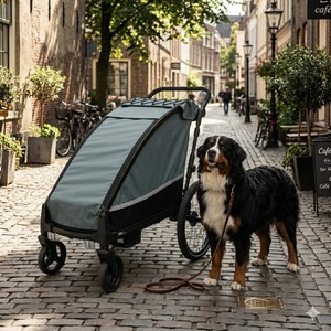 Remolque para Perros KS-6200 con Marco de Aluminio, Carrito para Mascotas Grande, Remolque para Bicicleta, Jogger, Suspensión Independiente, Tela Resistente al Agua 600D, Ligero - Product Image 1