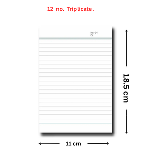 Hawamahal TRIPLICATE <b>BOOK</b> 100 + 100 +100 CARBON Pages | No 12 TRIPLICATE <b>BOOK</b> 100+100 ruled + 100 Plain 300 Pages (White - Product Image 2