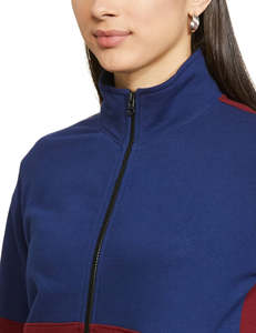 Ensemble veste courte et pantalon d'hiver pour femmes, à blocs de couleur, fermeture éclair, décontracté, deux pièces, tissu doux, tenue de rue quotidienne - Product Image 3