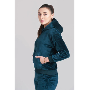 Custom Women's <b>Velvet</b> <b>Tracksuit</b> Set | Premium Hoodie & Jogger Sweat Suit | OEM ODM Sportswear Manufacturer - Product Image 3