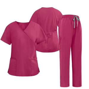 Tenues médicales personnalisées avec logo pour médecins et infirmières, en tissu extensible poly-coton, uniforme d'hôpital - Product Image 1