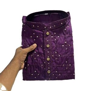 คอลเลกชัน Kurta สำหรับผู้ชายปักลายด้วยผ้าไหมหลายสีสำหรับด้านหน้าและด้านหลัง - Product Image 1