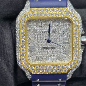 Reloj de Lujo Hip Hop de Edición Limitada con Diamantes Engastados, Mecánico Automático de Acero Inoxidable, VVS Moissanite, con Probador de Diamantes, Unisex - Product Image 1