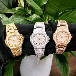 Montre de luxe pour homme en acier inoxydable, cadran analogique en cristal de moissanite, date, mouvement mécanique, 41 mm, résistance à l'eau 10 bars - Product Image 6