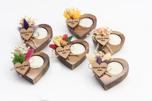 Wood <b>Tea</b> Light Holder Set Round Handmade Candle Holder for Home Decoration - Product Image 2