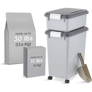 Contenitore Ermetico per Cibo per Cani e Gatti da 2 Tazze, Combo da 30 Lbs e 11 Lbs, Contenitore Impilabile per Snack per Spazi Ristretti - Product Image 2