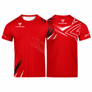 เสื้อทีมโลโก้สั่งทำคุณภาพสูง ผ้าโพลีเอสเตอร์ผสมสแปนเด็กซ์ แห้งเร็ว ระบายอากาศดี แขนสั้น ลายธงชาติ สำหรับพนักงาน - Product Image 3