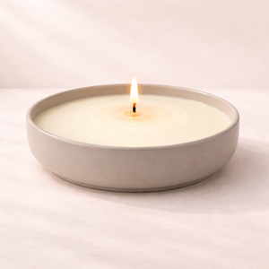 Recipiente de Cerámica para Velas de Tono Neutro, Cuenco Ancho de Pared Gruesa, Resistente al Calor, Acabado Mate Suave, para una Sola Mecha, Decoración de Lujo Reutilizable - Product Image 1