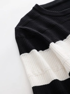 Pull tricoté personnalisé pour homme, col rond, color block, rayures, décontracté, streetwear, automne-hiver, vente en gros, OEM, Top 20 - Product Image 4