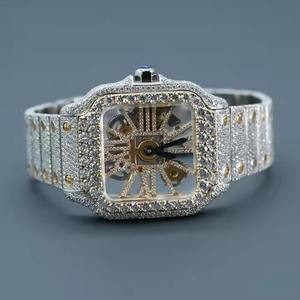 Reloj de Hip Hop con Diamantes de Moissanita, Totalmente Cubierto de Diamantes, Reloj de Lujo Brillante, Proveedor Mayorista - Product Image 3