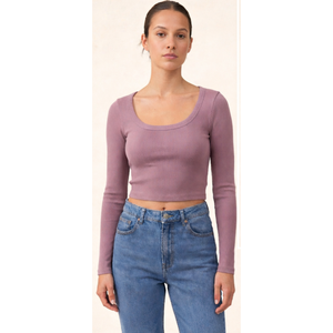 Women's Soft Stretch Regular Length Solid Casual <b>Top</b> with Full Sleeves O-Neck Woven for Everyday Wear <b>Layering</b> Jackets India - Product Image 2