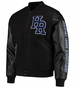 Custom Chenille Embroidery Varsity Jacket Wool Body Leather Sleeves man/Women Bomber Jacket OEM Winter College Style - Product Image 1