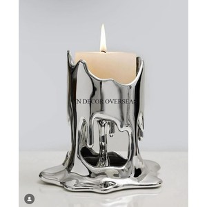 Superior Quality Aluminum Casted Silver Shiny Polished Attractive Look Home Hotel Table Centerpiece Luxury <b>Candle</b> <b>Stick</b> Holder - Product Image 1