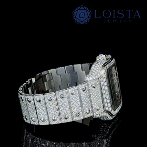 Reloj de Pulsera de Lujo para Hombre, Diseño Vintage Cuadrado, Esfera Esqueletizada, Cristal, Bisel de Acero Inoxidable, Cierre Plegable Plateado, Movimiento de Cuarzo - Product Image 3