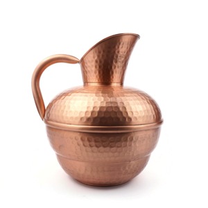 Carafe à eau en cuivre de forme ronde, style classique, finition lisse, prix d'usine en gros - Product Image 1