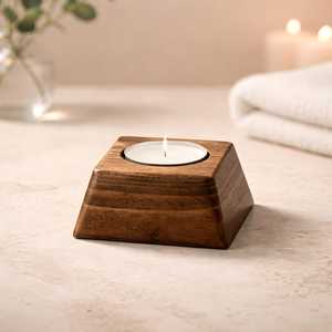 Wooden <b>tea</b> candle holder - Product Image 1