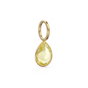 Colgante de Cuarzo Limón de 7mm en Oro Amarillo Sólido de 14k con Engaste para Joyería / Piedra de Nacimiento de Noviembre / Gema Amarilla / Corte Pera - Product Image 4