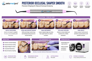 Zetomed Pro - Modelador Oclusal Posterior de Doble Extremo, Liso, de Acero Inoxidable, Herramienta Dental Restauradora - Product Image 4
