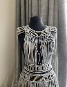 Ropa de playa de macramé, vestido de macramé, vestido de cumpleaños, material brillante, vestido de fiesta, vestido de festival, vestido con flecos, vestido negro - Product Image 2