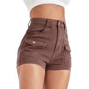 Shorts de mezclilla de tiro alto para mujer, pantalones cortos ajustados sexys de algodón para chicas jóvenes, shorts de mezclilla de verano para mujer - Product Image 5