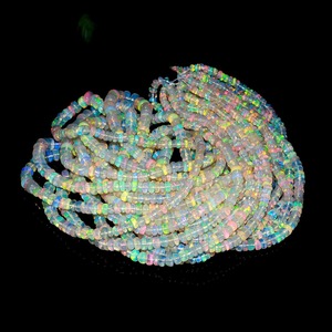 Perles rondes lisses en opale d'Éthiopie de haute qualité, 3-5 mm, 16 pouces, brin d'opale de feu pour la fabrication de bijoux, collier, bracelet, boucles d'oreilles - Product Image 6