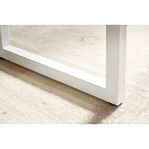 Modern 70.86 W X 31.5 <b>D</b> Square Extendable Dining <b>Table</b> with White Color Metal Leg Space Saving for Kitchen & Living Room - Product Image 6