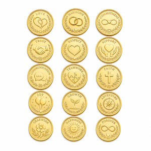 Monedas de Arras Personalizadas para Boda |   Juego de Monedas de Unidad Grabadas Personalizadas |   Aleación de Zinc Dorada Antigua |   Recuerdo de Boda, Regalo Corporativo OEM - Product Image 2