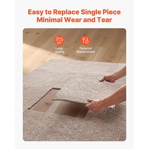 Set di 10 Piastrelle per Moquette 18x18 Pollici, Tappeti Quadrati Morbidi Autoadesivi, Rimovibili Senza Danni per Pavimenti Domestici - Product Image 6