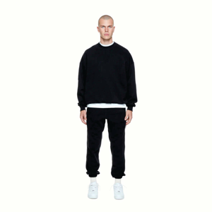 Sudadera de Hombre Negra, Corte Regular, de Poliéster/Algodón, Manga Larga, Estilo Casual Urbano, Cuello Redondo, con Logotipo Personalizado, para Otoño - Product Image 2