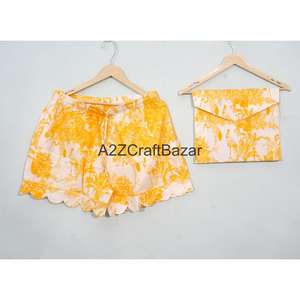 ชุดนอนผ้าฝ้ายคังกูร่าทำมือสไตล์อินเดีย ลายพิมพ์บล็อกด้วยมือแบบวินเทจ สวยงาม ทันสมัย เหมาะสำหรับผู้หญิงใส่ในช่วงฤดูใบไม้ร่วง - Product Image 5