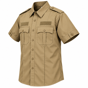 Chemise de sécurité pour homme de haute qualité, manches courtes, tenue de travail d'été, couleur unie, logo personnalisé, uniforme en polyester/coton - Product Image 5