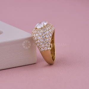 New Collection Lab Created Diamond <b>Ring</b> Yellow Gold <b>Ring</b> Round Cut Diamond <b>Ring</b> for Women's from <b>Indian</b> Supplier & Manufacturer - Product Image 3