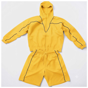 Ensemble coupe-vent unisexe bordeaux à manches longues avec fermeture éclair, couleur unie, décontracté, pour adultes, séchage rapide, respirant, léger, en coton - Product Image 2