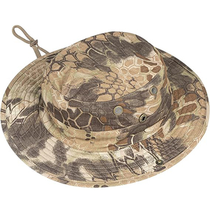 Camouflage <b>Bucket</b> <b>Hat</b> Adjustable Brim Outdoor Sun Protection <b>Hat</b> for Men <b>Women</b> Polyester Canvas Style Casual Spring Summer Wear - Product Image 1