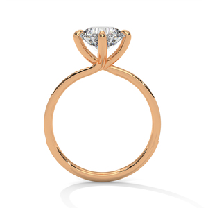 Joyería a Precio de Mayoreo con Diamante Cultivado en Laboratorio de Corte Redondo Brillante, Certificado GRA, Banda Pavé Hecha de Oro Rosa de 14k - Product Image 3