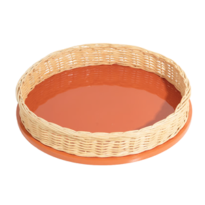 Artisan Crafted Lacquer <b>Tray</b> With Natural Rattan, Premium Vietnam Handicraft, Elegant <b>Large</b> Serving <b>Tray</b> for Coffee Table - Product Image 3